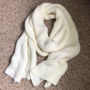 Large White Knit Scarf